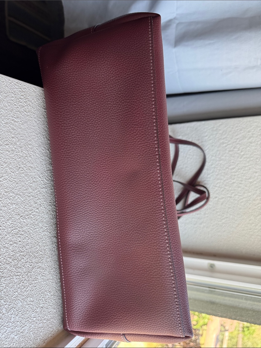 Women’s Coach Pebble Leather Town Tote Bag. Maroon F72673. Large - Picture 4 of 8